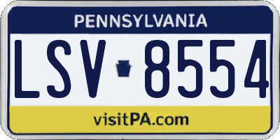 PA license plate LSV8554