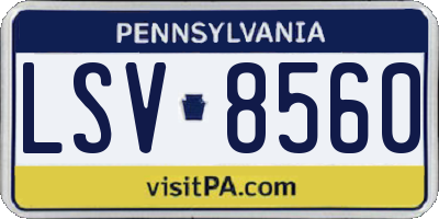 PA license plate LSV8560
