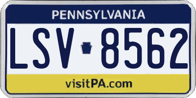 PA license plate LSV8562