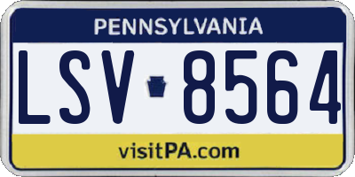 PA license plate LSV8564