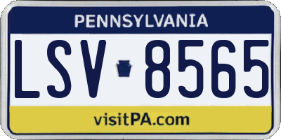 PA license plate LSV8565