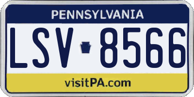 PA license plate LSV8566