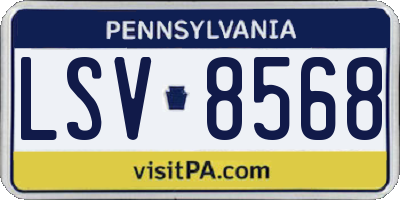 PA license plate LSV8568