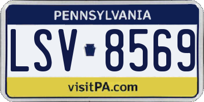 PA license plate LSV8569