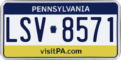 PA license plate LSV8571