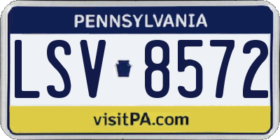 PA license plate LSV8572