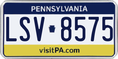 PA license plate LSV8575