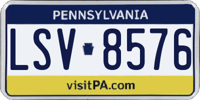 PA license plate LSV8576