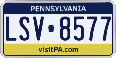 PA license plate LSV8577