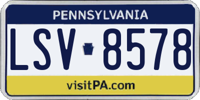 PA license plate LSV8578