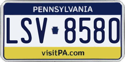 PA license plate LSV8580