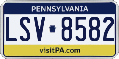 PA license plate LSV8582