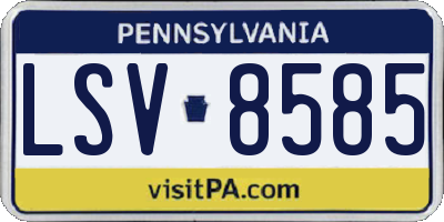 PA license plate LSV8585