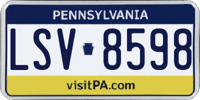 PA license plate LSV8598
