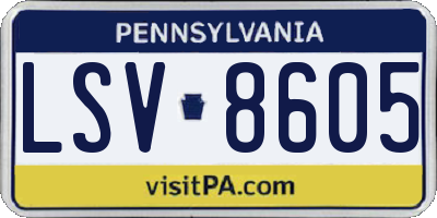 PA license plate LSV8605