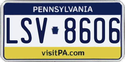 PA license plate LSV8606