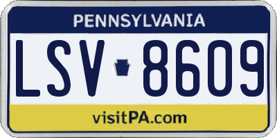PA license plate LSV8609