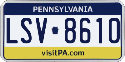 PA license plate LSV8610