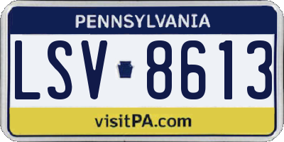 PA license plate LSV8613