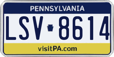 PA license plate LSV8614