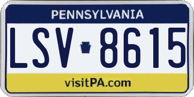 PA license plate LSV8615