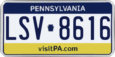 PA license plate LSV8616