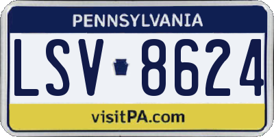 PA license plate LSV8624
