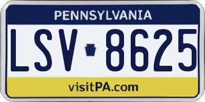 PA license plate LSV8625