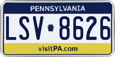PA license plate LSV8626