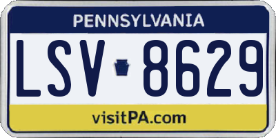 PA license plate LSV8629