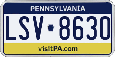 PA license plate LSV8630