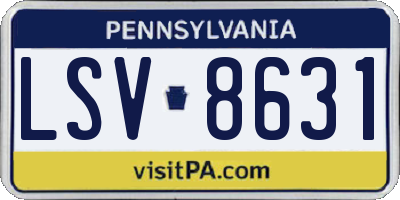 PA license plate LSV8631