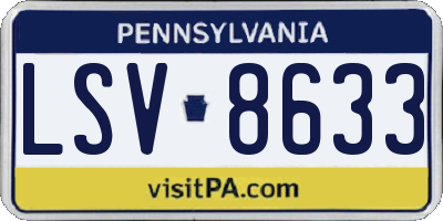 PA license plate LSV8633