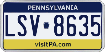 PA license plate LSV8635