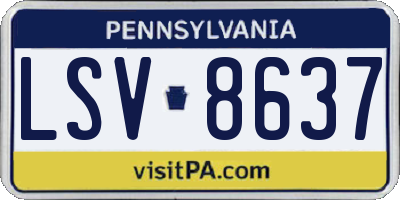 PA license plate LSV8637