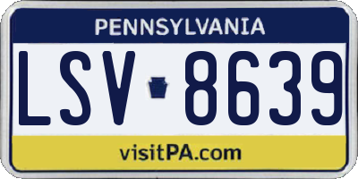 PA license plate LSV8639