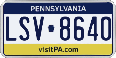 PA license plate LSV8640