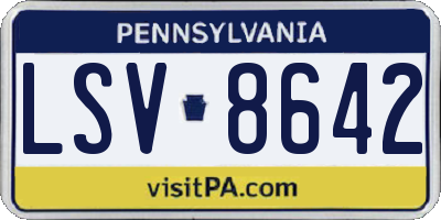 PA license plate LSV8642