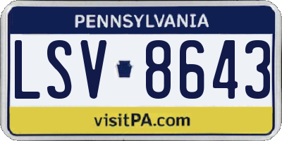 PA license plate LSV8643