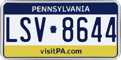 PA license plate LSV8644