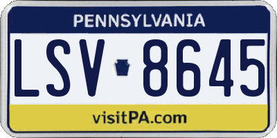 PA license plate LSV8645