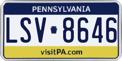 PA license plate LSV8646