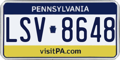 PA license plate LSV8648