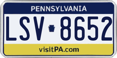 PA license plate LSV8652