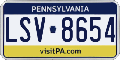 PA license plate LSV8654