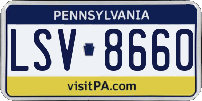 PA license plate LSV8660