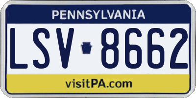 PA license plate LSV8662