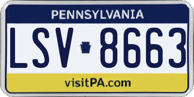 PA license plate LSV8663