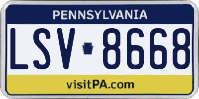 PA license plate LSV8668