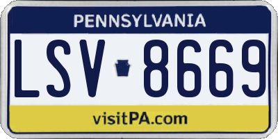 PA license plate LSV8669